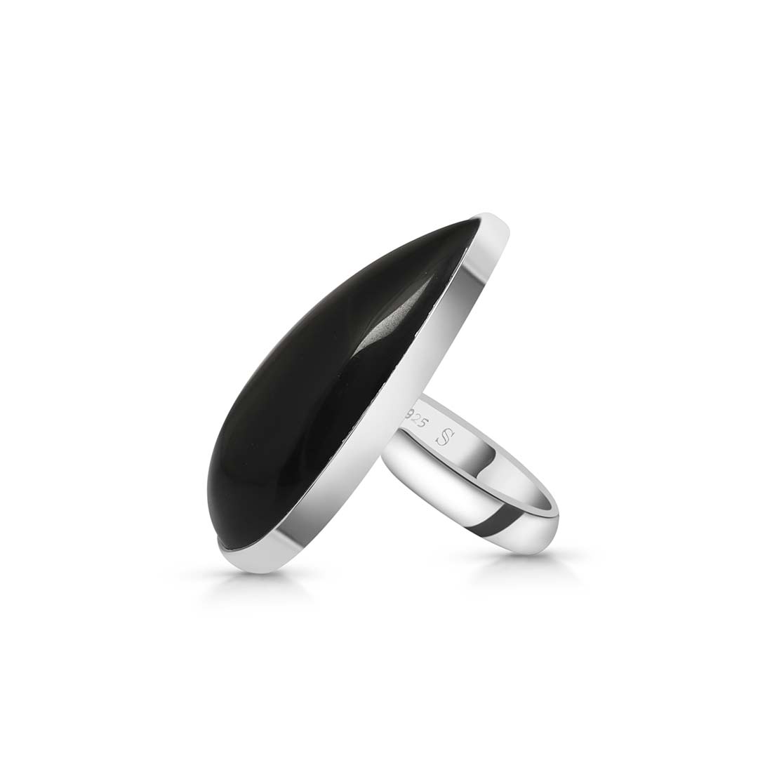 Black Obsidian Adjustable Ring-(BAO-R-17.)