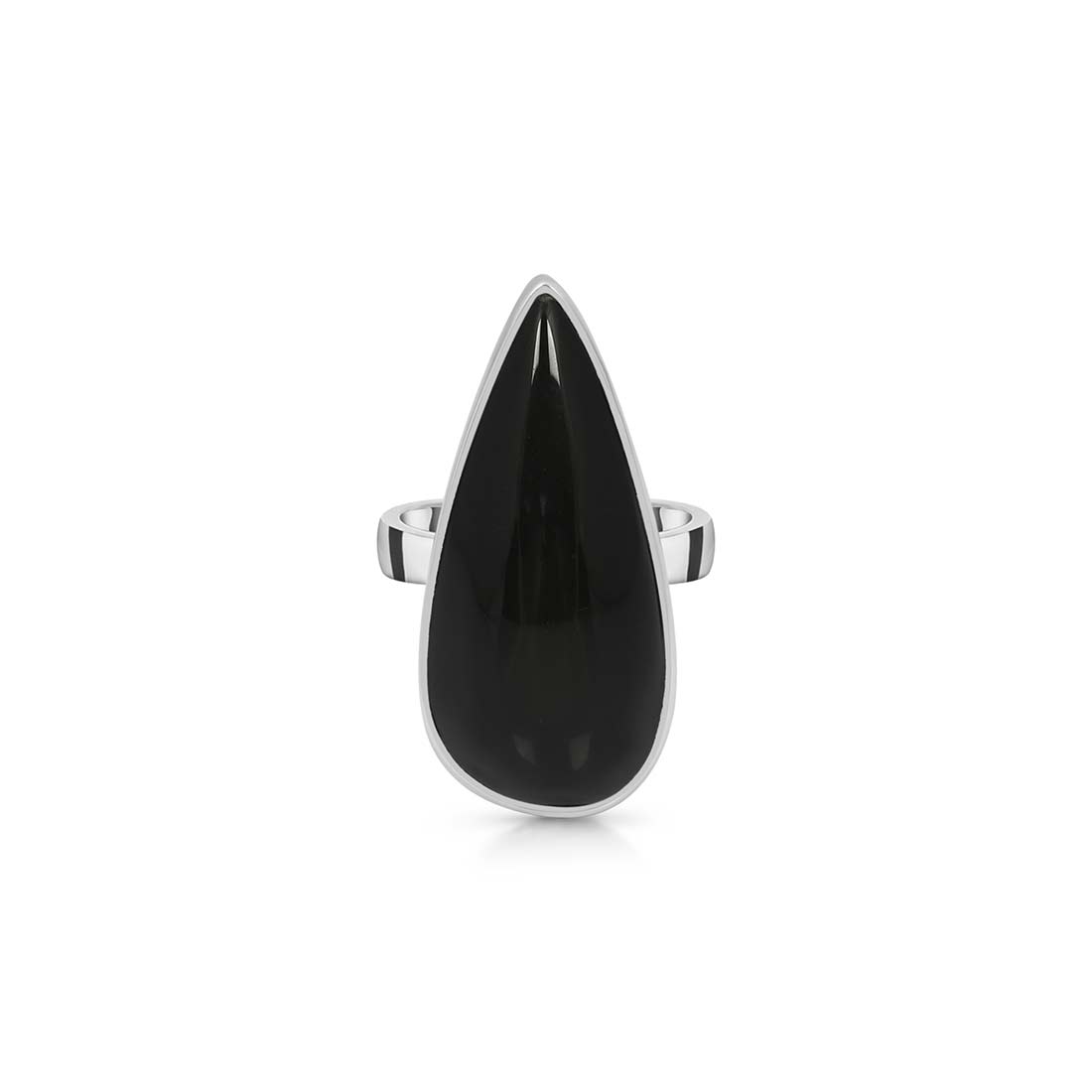 Black Obsidian Adjustable Ring-(BAO-R-18.)