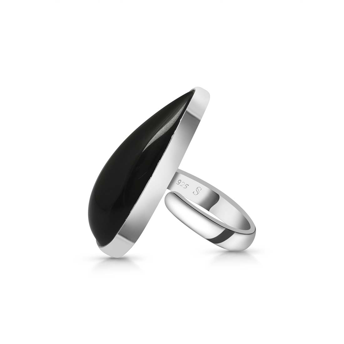 Black Obsidian Adjustable Ring-(BAO-R-18.)