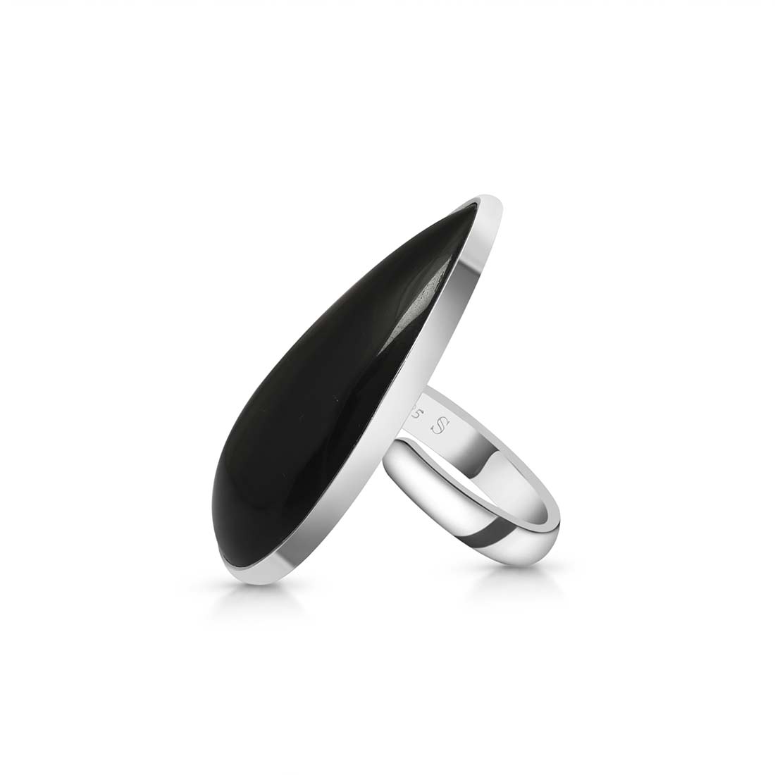 Black Obsidian Adjustable Ring-(BAO-R-19.)