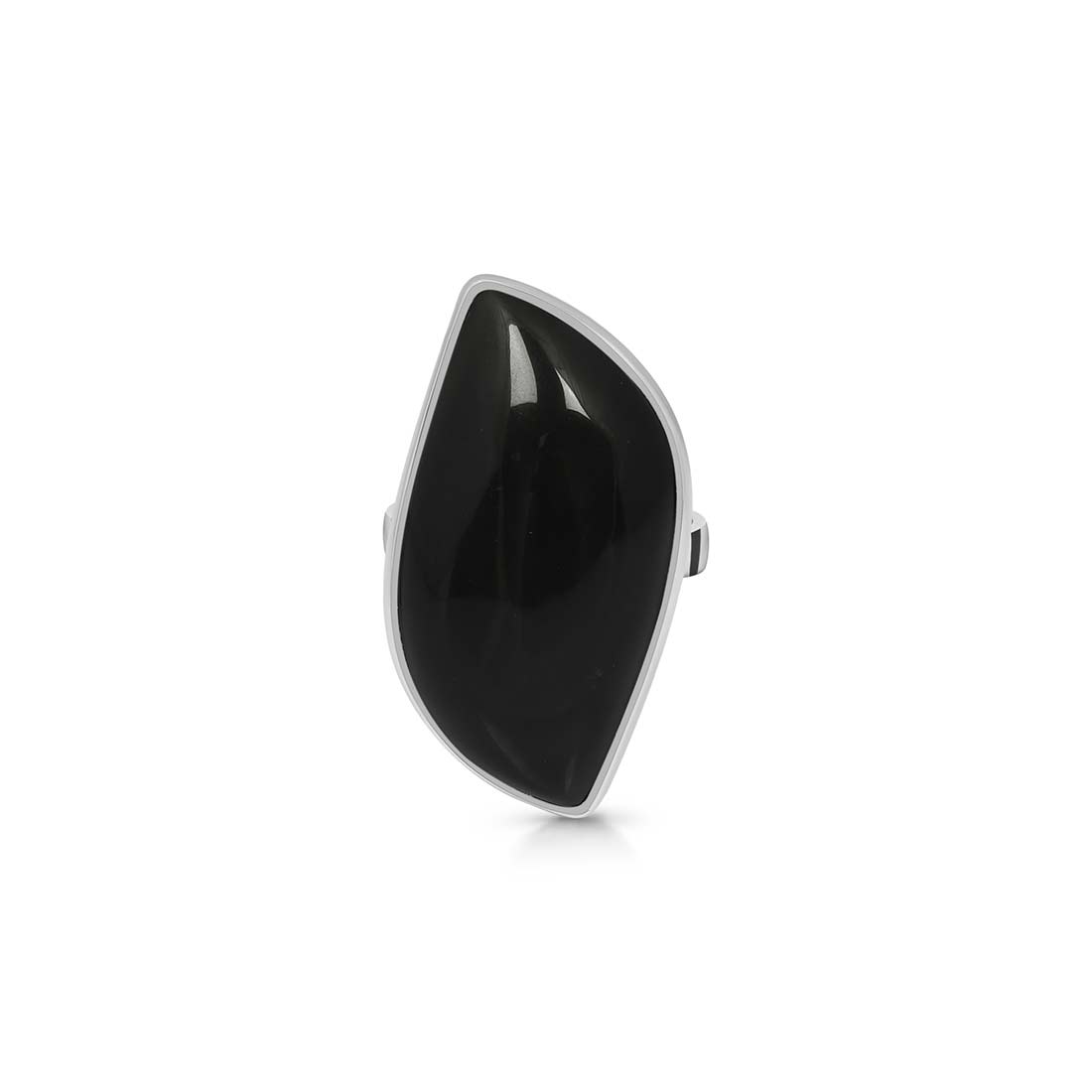 Black Obsidian Adjustable Ring-(BAO-R-20.)