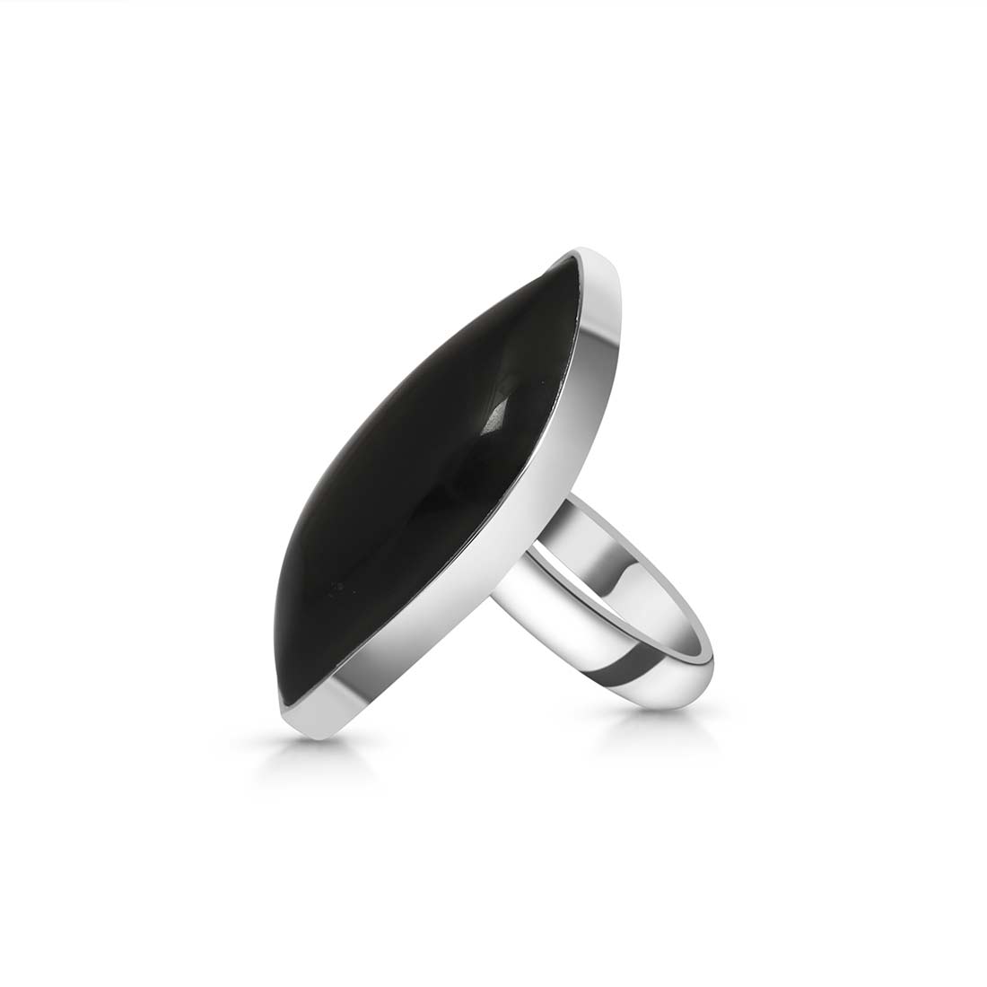 Black Obsidian Adjustable Ring-(BAO-R-20.)