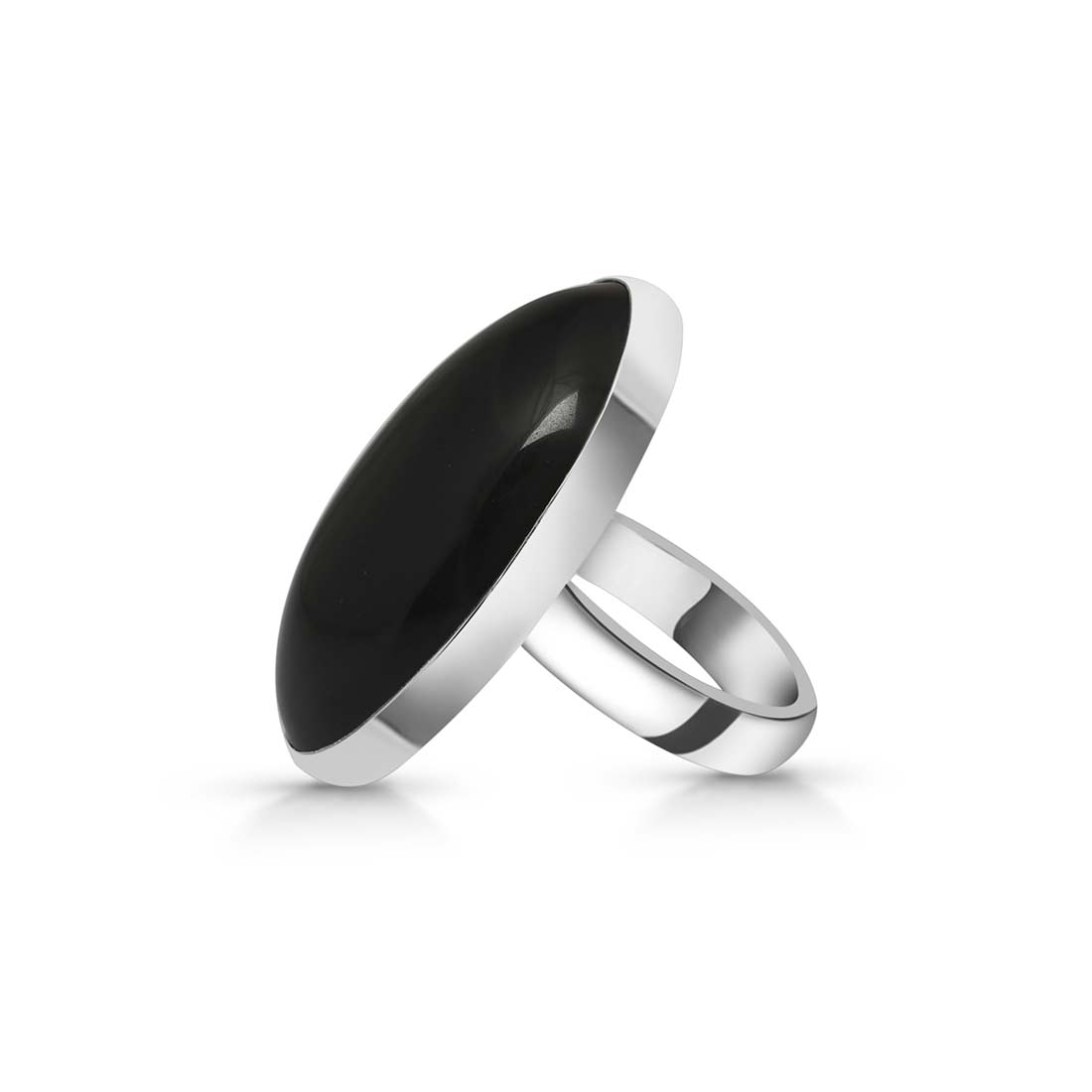 Black Obsidian Adjustable Ring-(BAO-R-21.)