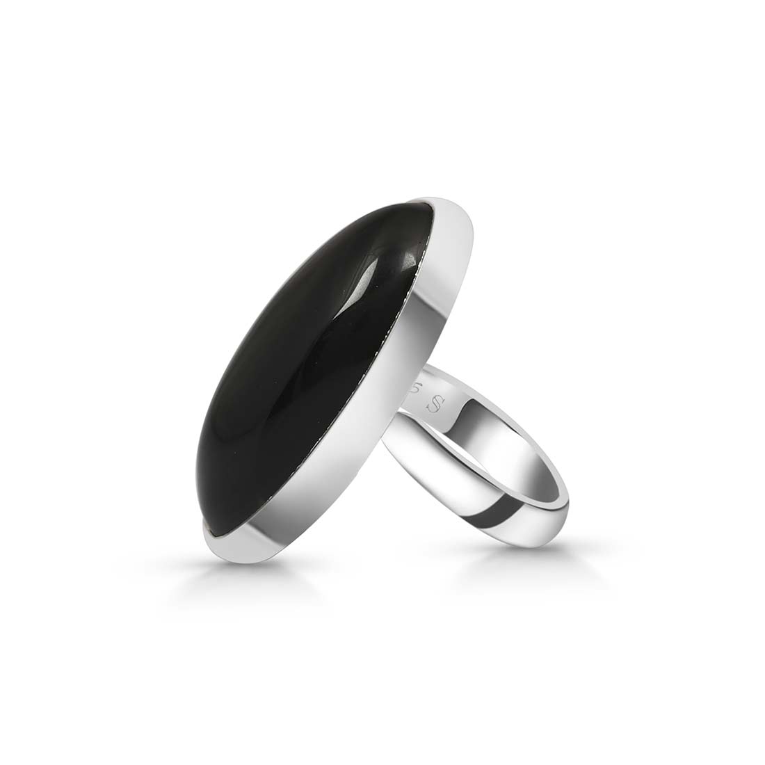 Black Obsidian Adjustable Ring-(BAO-R-23.)