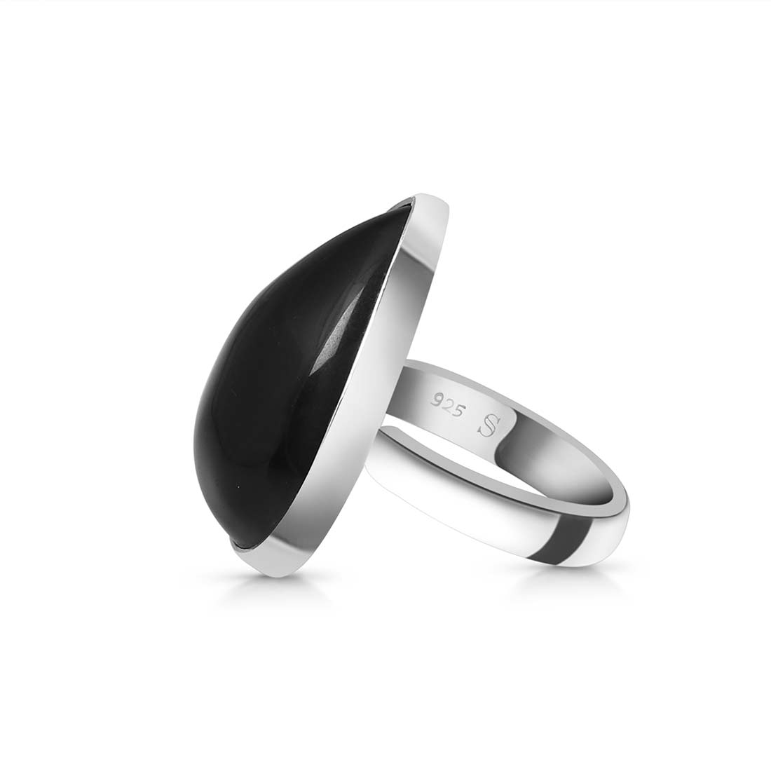 Black Obsidian Adjustable Ring-(BAO-R-24.)