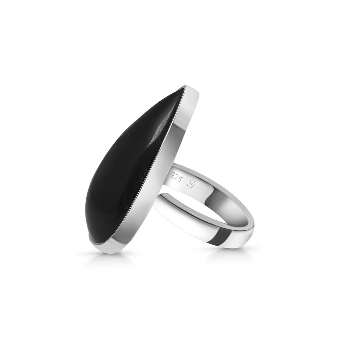 Black Obsidian Adjustable Ring-(BAO-R-25.)