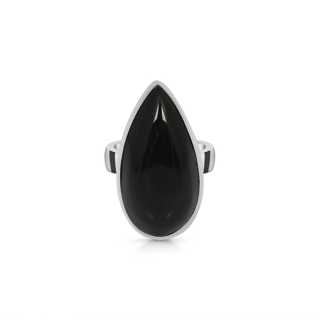 Black Obsidian Adjustable Ring-(BAO-R-30.)