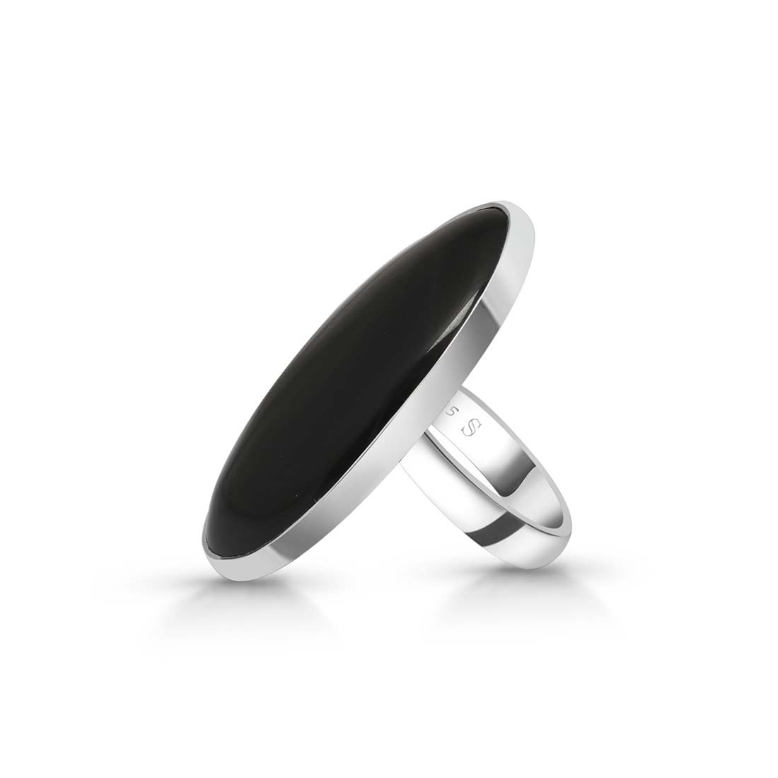 Black Obsidian Adjustable Ring-(BAO-R-32.)