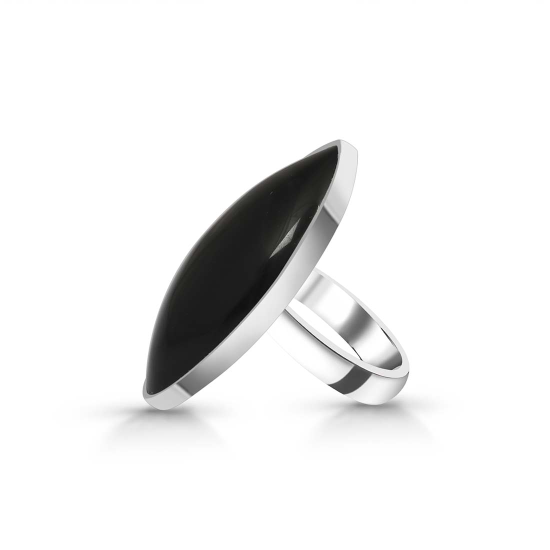 Black Obsidian Adjustable Ring-(BAO-R-33.)