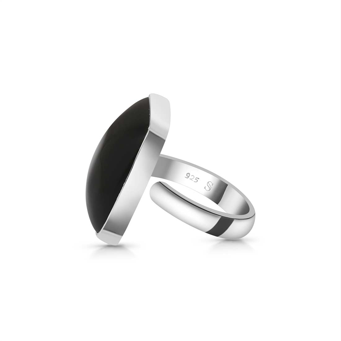 Black Obsidian Adjustable Ring-(BAO-R-34.)