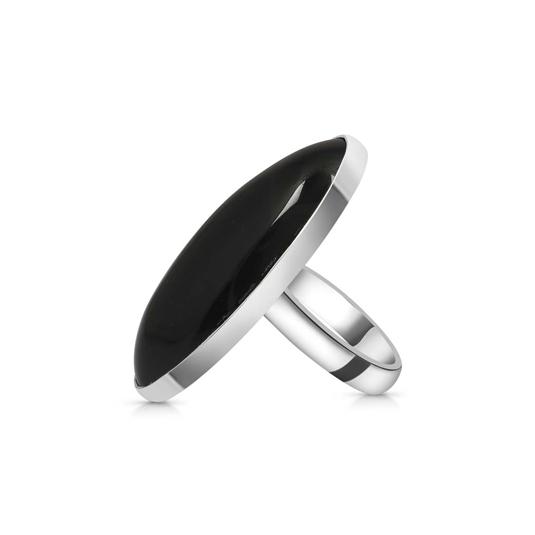 Black Obsidian Adjustable Ring-(BAO-R-35.)