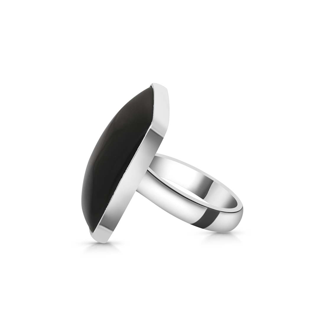 Black Obsidian Adjustable Ring-(BAO-R-36.)