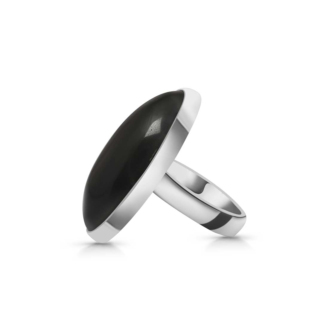 Black Obsidian Adjustable Ring-(BAO-R-7.)