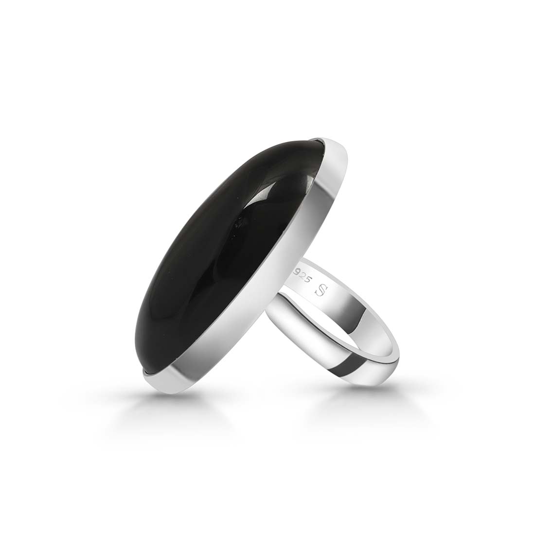 Black Obsidian Adjustable Ring-(BAO-R-9.)