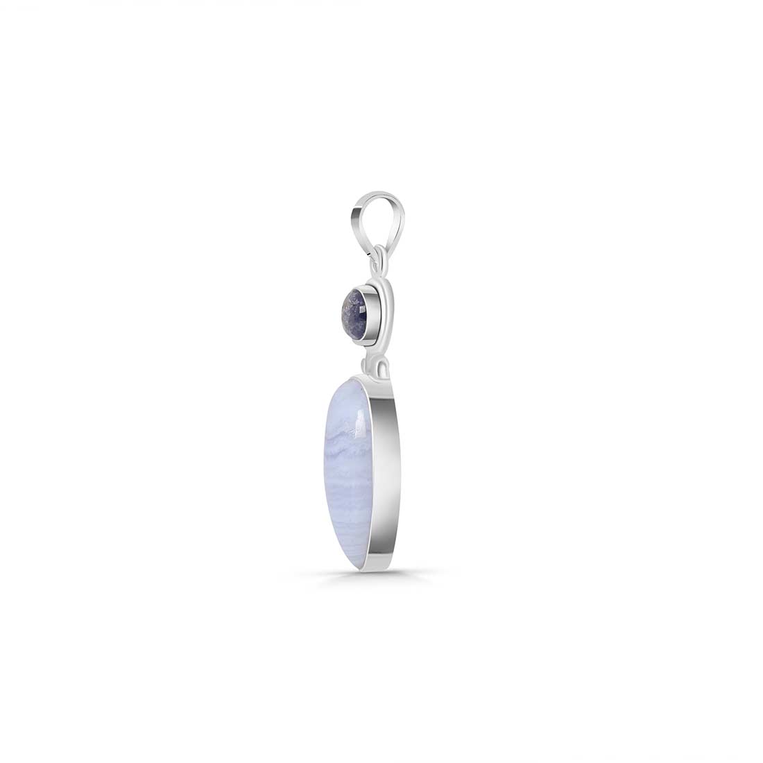 Blue Lace Agate Pendant-(BLA-P-31.)