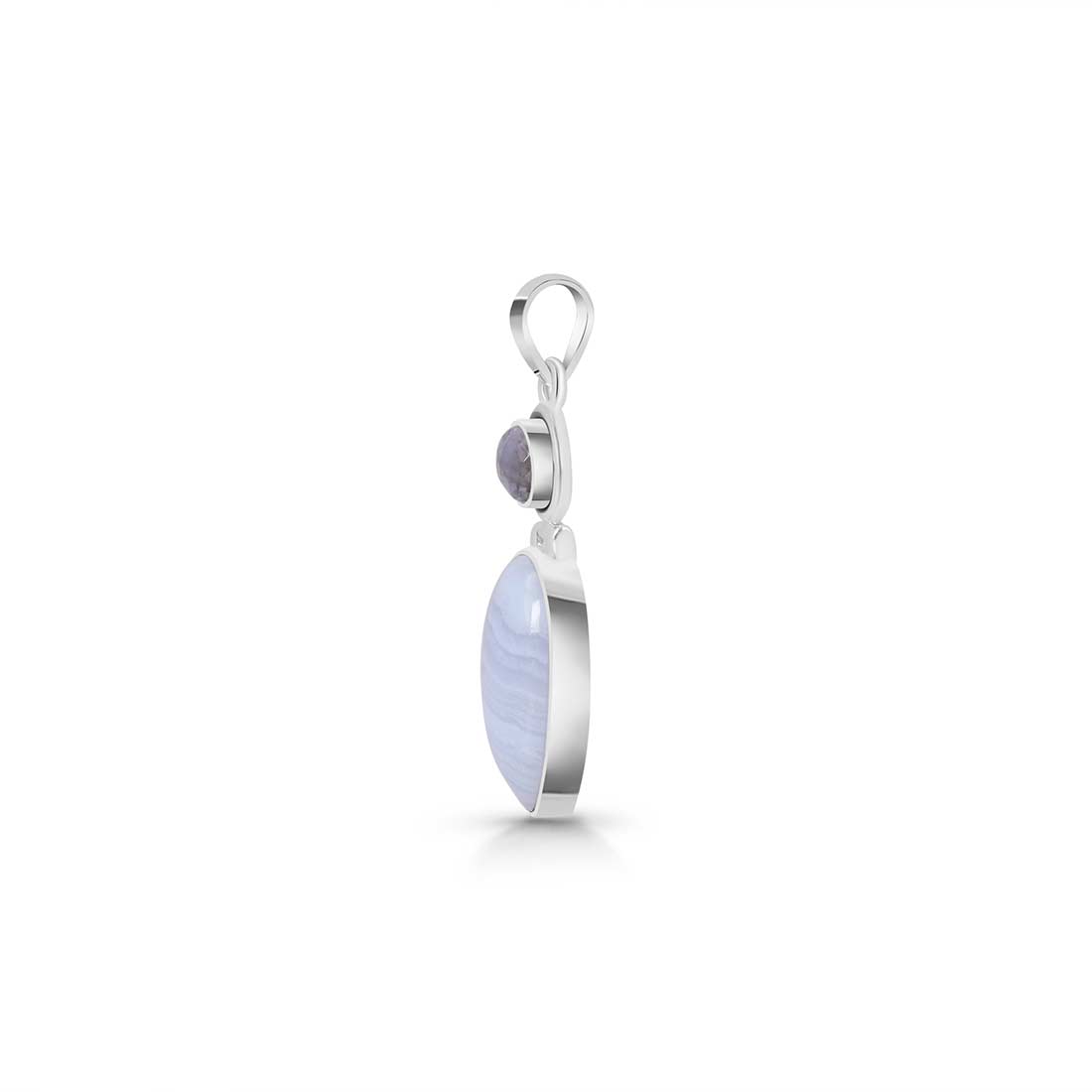 Blue Lace Agate Pendant-(BLA-P-40.)