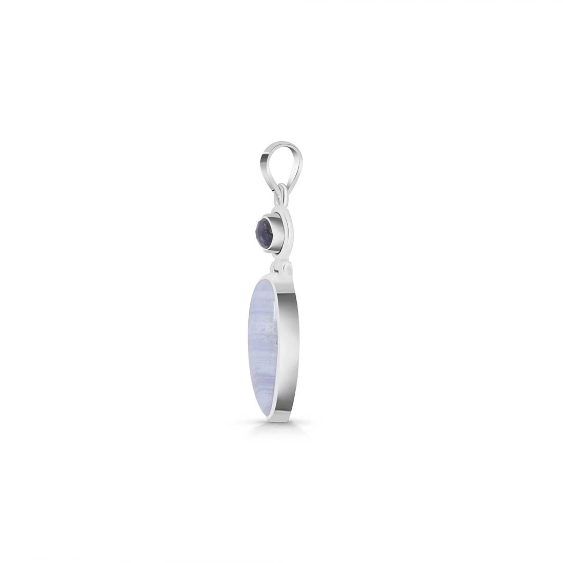 Blue Lace Agate Pendant-(BLA-P-43.)