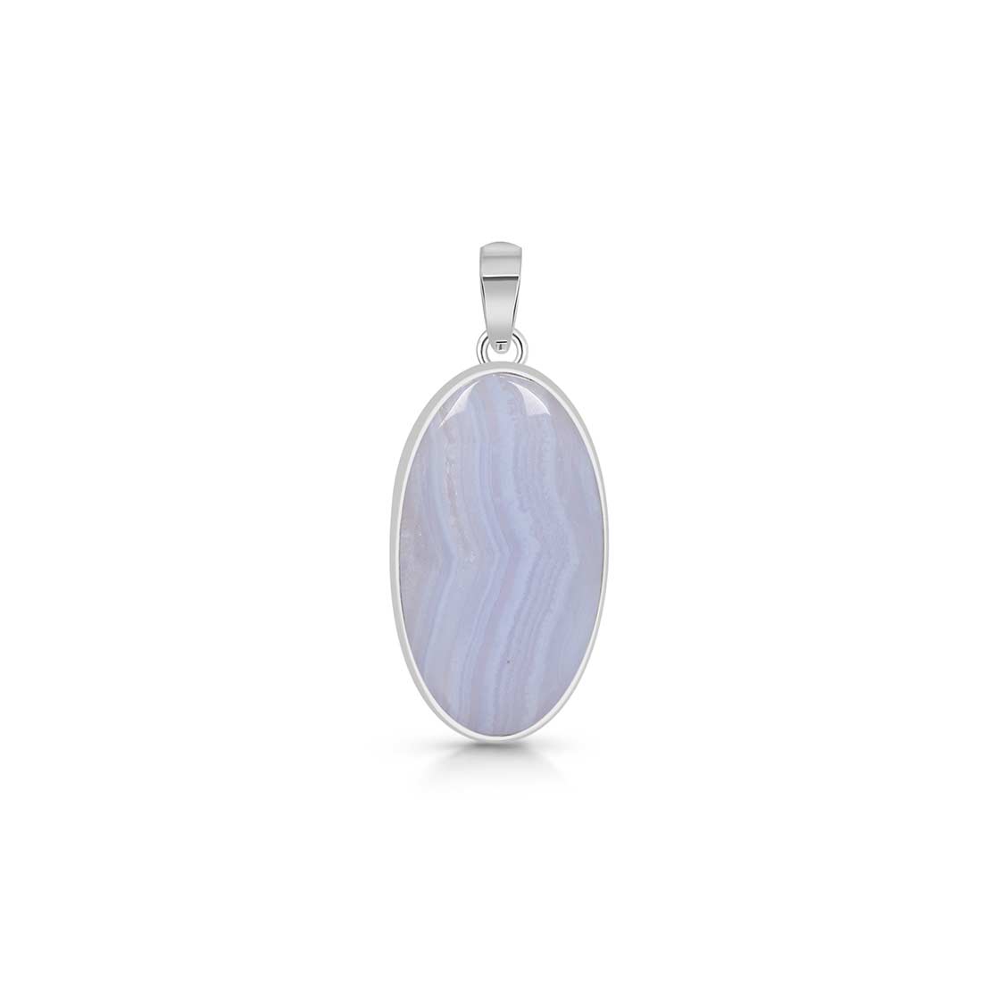 Blue Lace Agate Pendant-(BLA-P-9.)