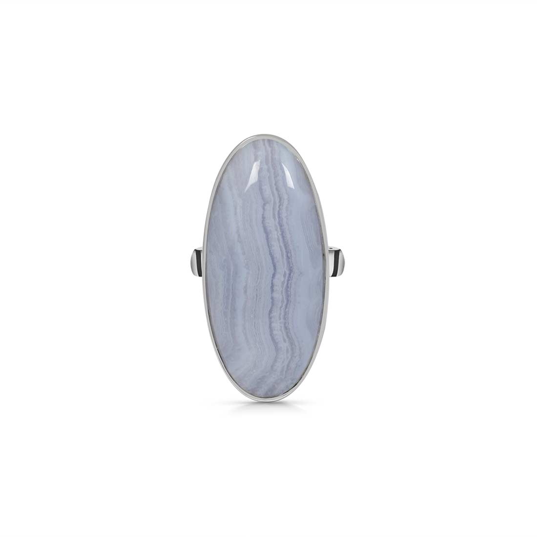 Blue Lace Agate Adjustable Ring-(BLA-R-1.)