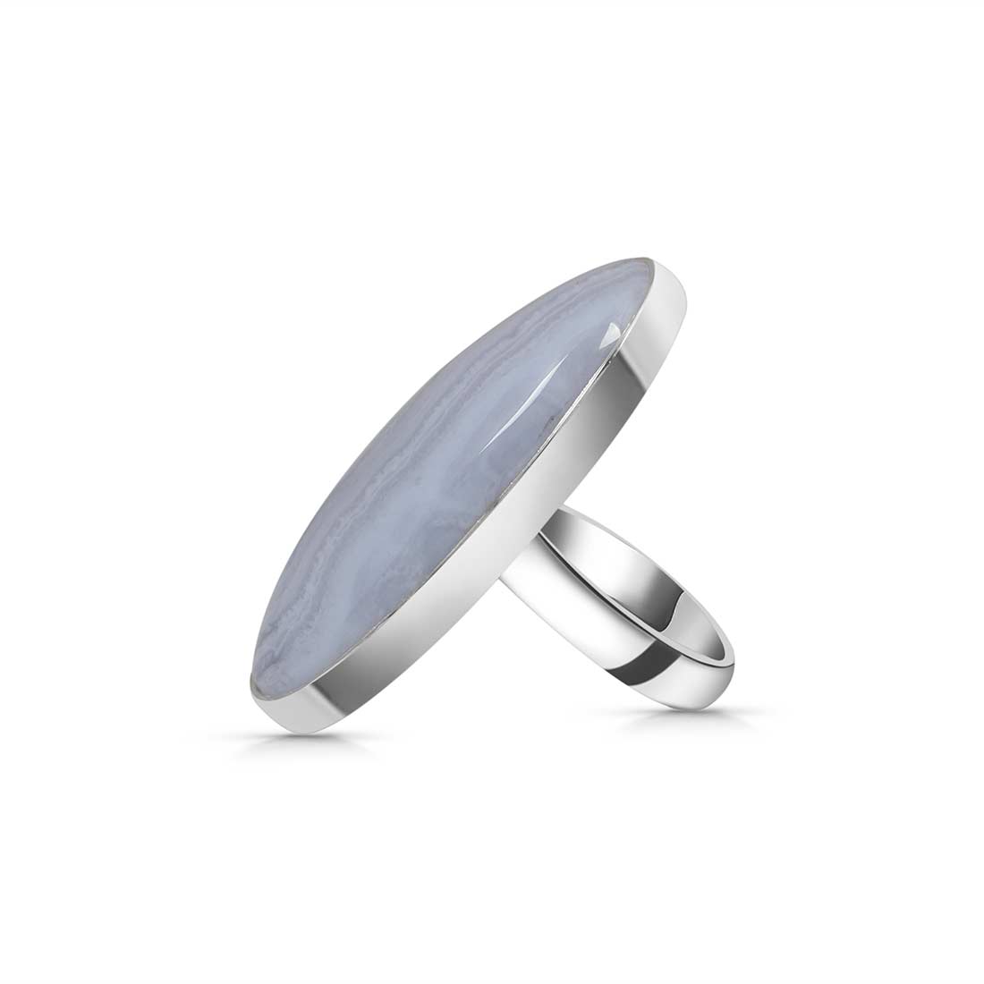 Blue Lace Agate Adjustable Ring-(BLA-R-1.)