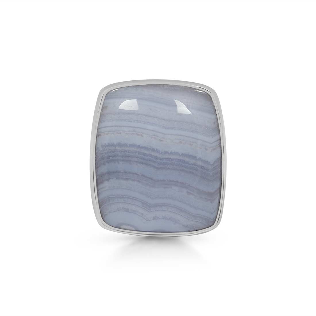 Blue Lace Agate Adjustable Ring-(BLA-R-15.)