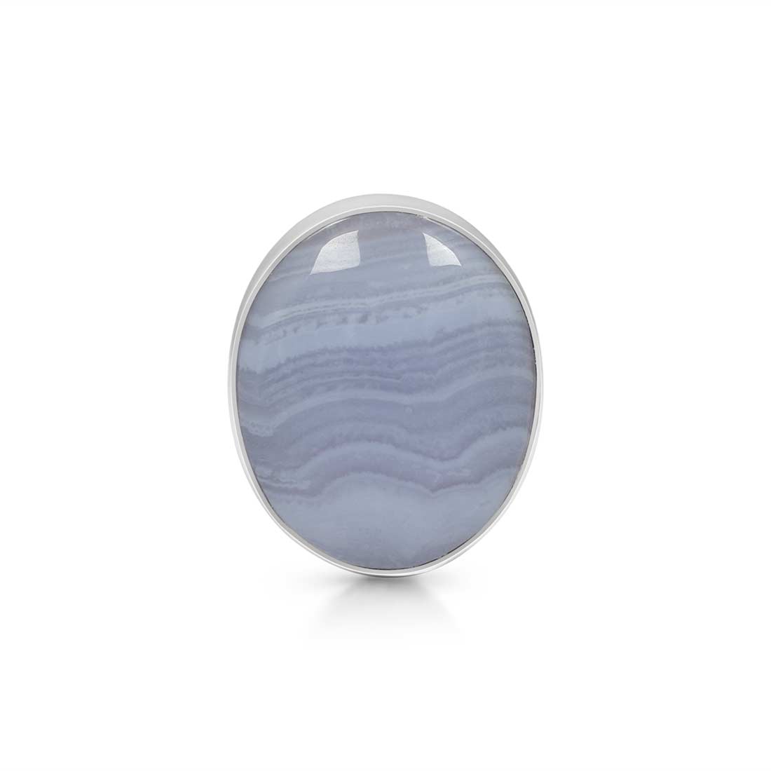 Blue Lace Agate Adjustable Ring-(BLA-R-17.)