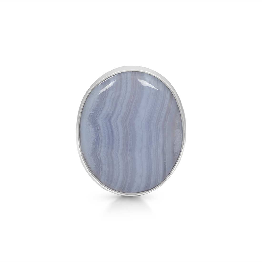 Blue Lace Agate Adjustable Ring-(BLA-R-19.)