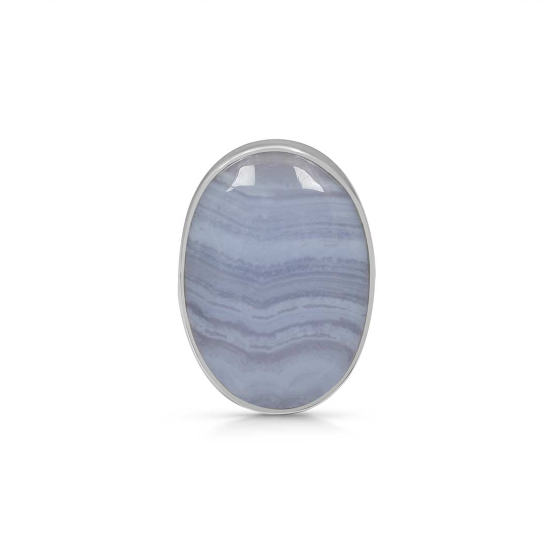 Blue Lace Agate Adjustable Ring-(BLA-R-20.)