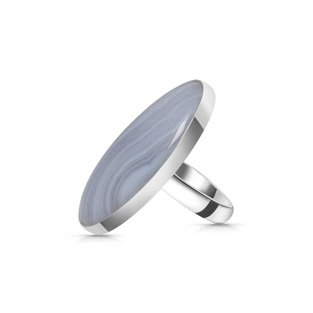 Blue Lace Agate Adjustable Ring-(BLA-R-21.)