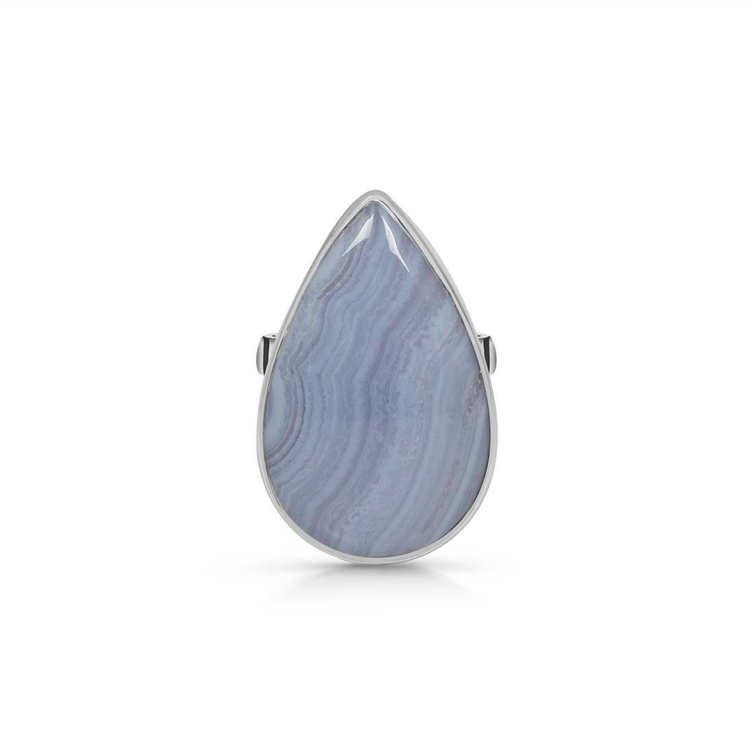 Blue Lace Agate Adjustable Ring-(BLA-R-23.)