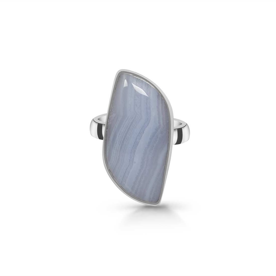 Blue Lace Agate Adjustable Ring-(BLA-R-27.)