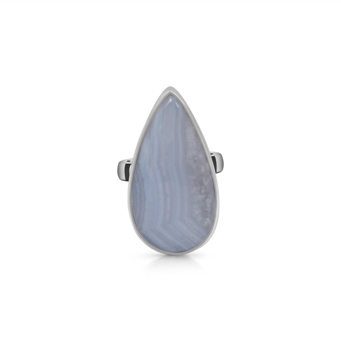 Blue Lace Agate Adjustable Ring-(BLA-R-33.)