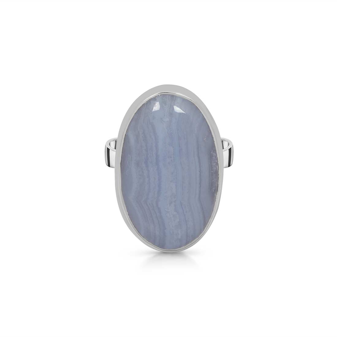 Blue Lace Agate Adjustable Ring-(BLA-R-35.)