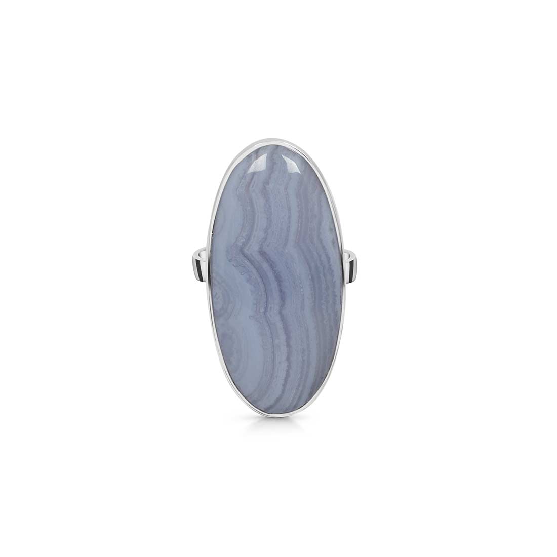 Blue Lace Agate Adjustable Ring-(BLA-R-4.)