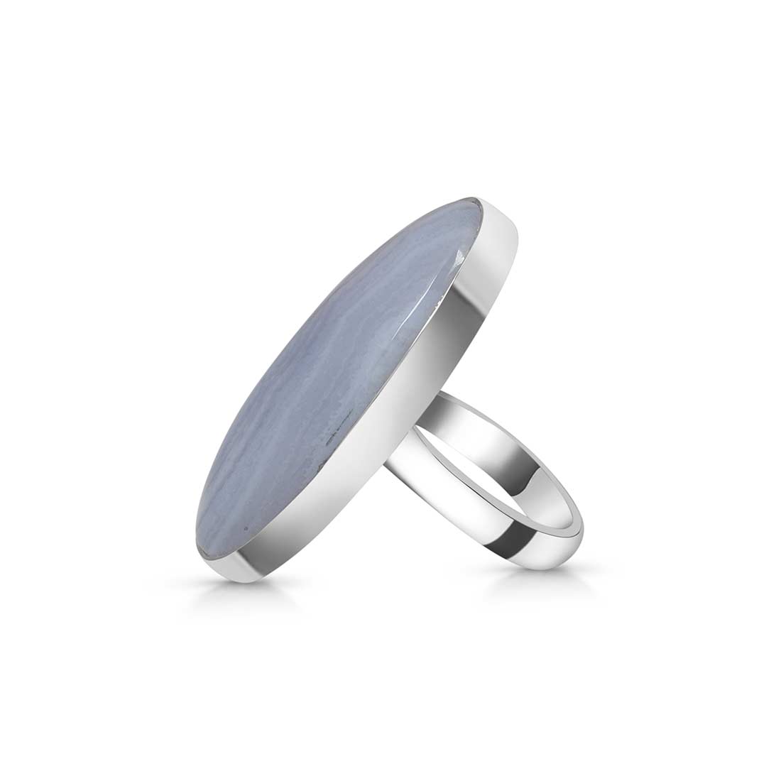 Blue Lace Agate Adjustable Ring-(BLA-R-4.)