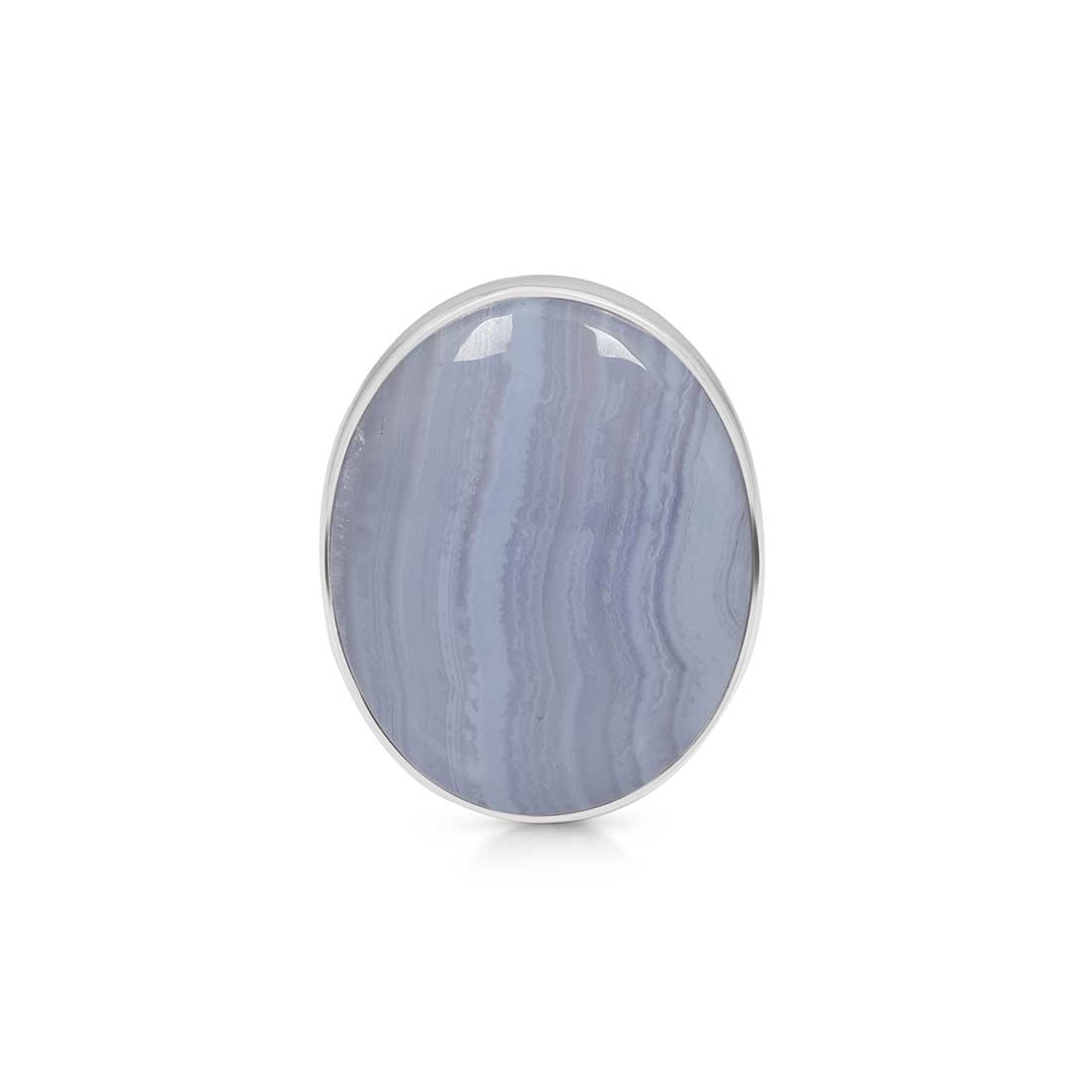 Blue Lace Agate Adjustable Ring-(BLA-R-5.)