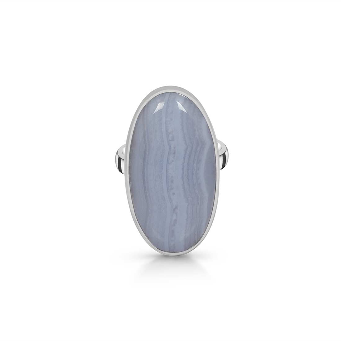 Blue Lace Agate Adjustable Ring-(BLA-R-9.)