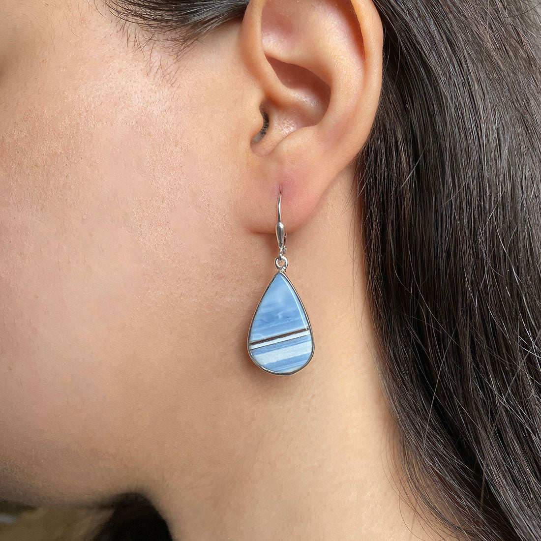 Blue Opal Earring-(BLO-E-2.)