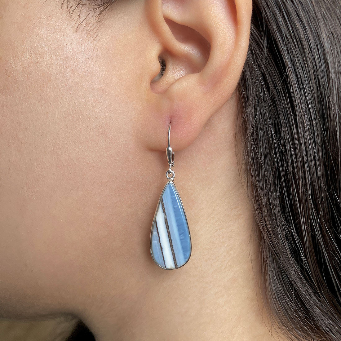 Blue Opal Earring-(BLO-E-7.)