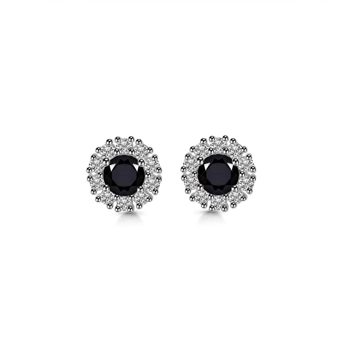 Black Tourmaline Stud Earring-(BLS-SE-1268.)