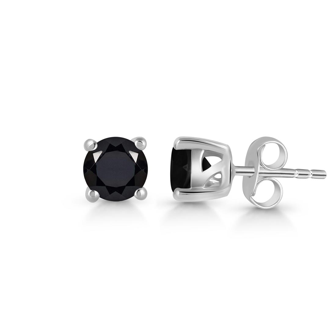 Black Tourmaline Stud Earring-(BLS-SE-1321.)