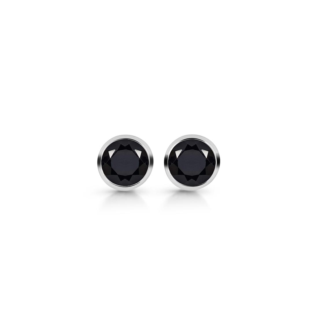 Black Tourmaline Stud Earring-(BLS-SE-1425.)