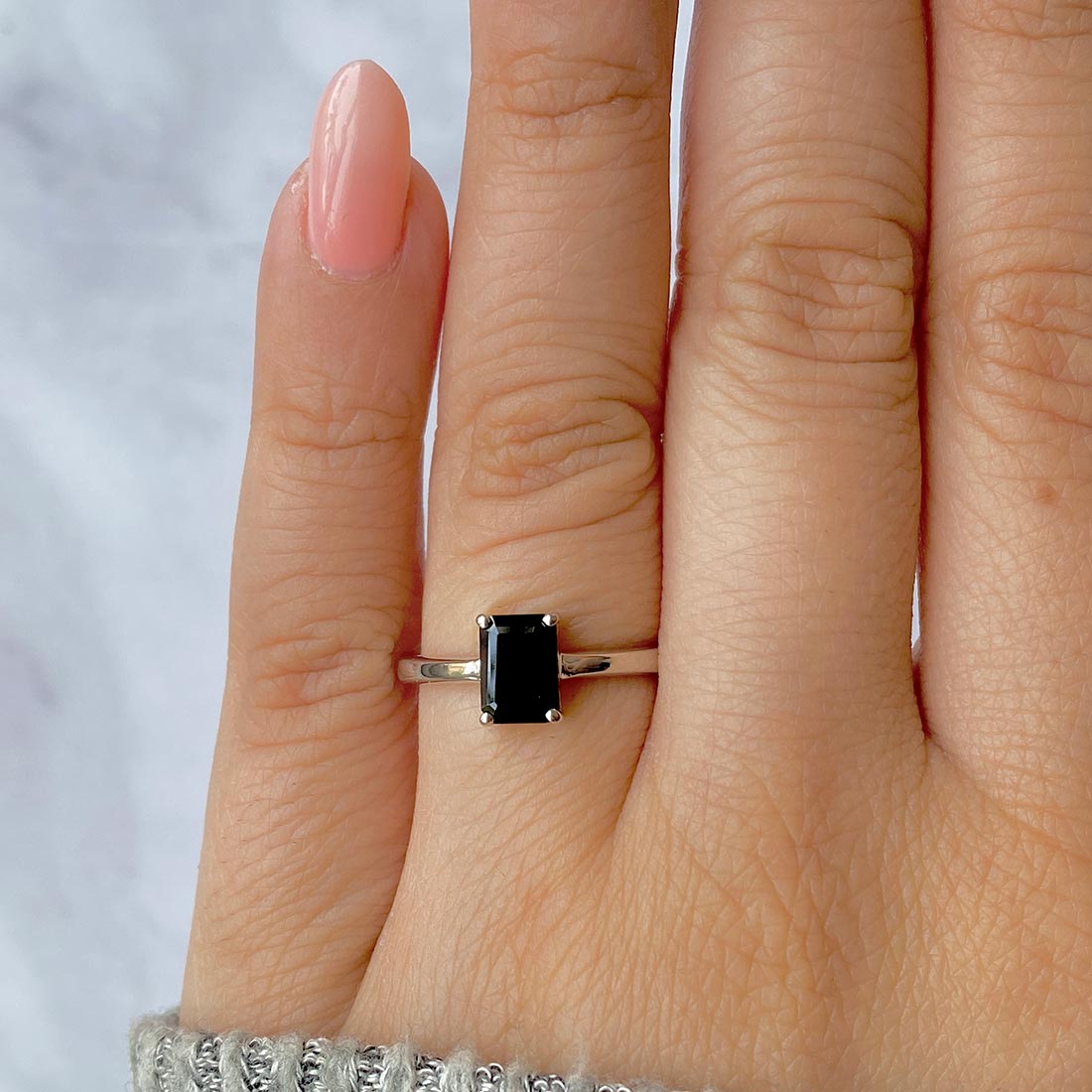 Black Tourmaline Ring-(BLS-SR-241.)