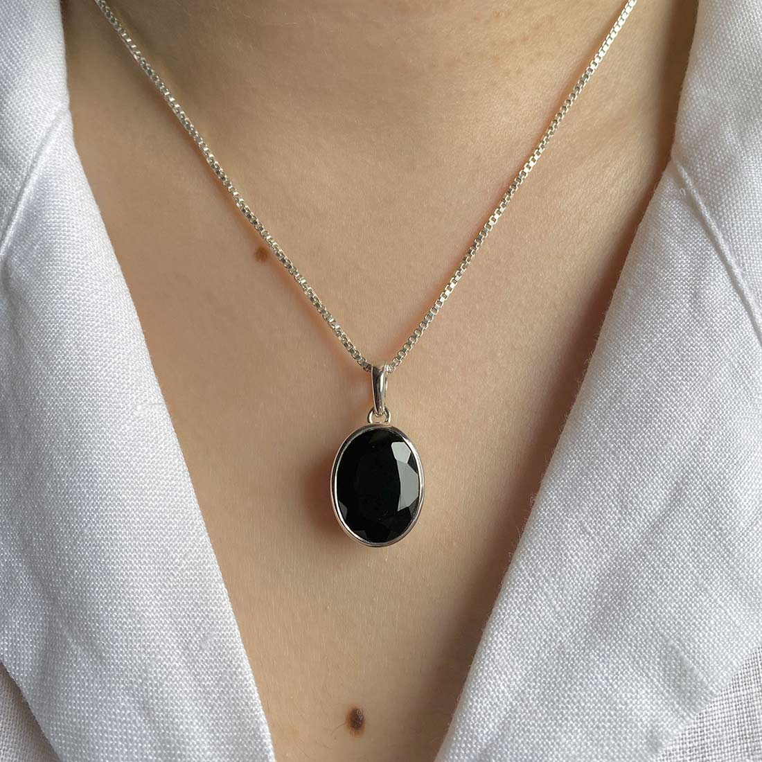 Black Tourmaline Pendant-(BLS-SP-458.)