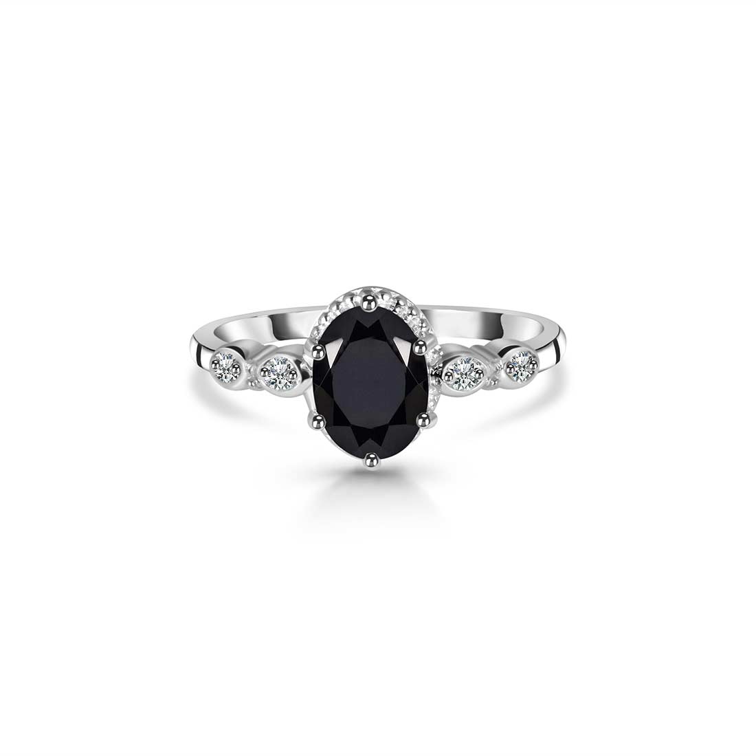 Black Tourmaline Ring-(BLS-SR-2182.)