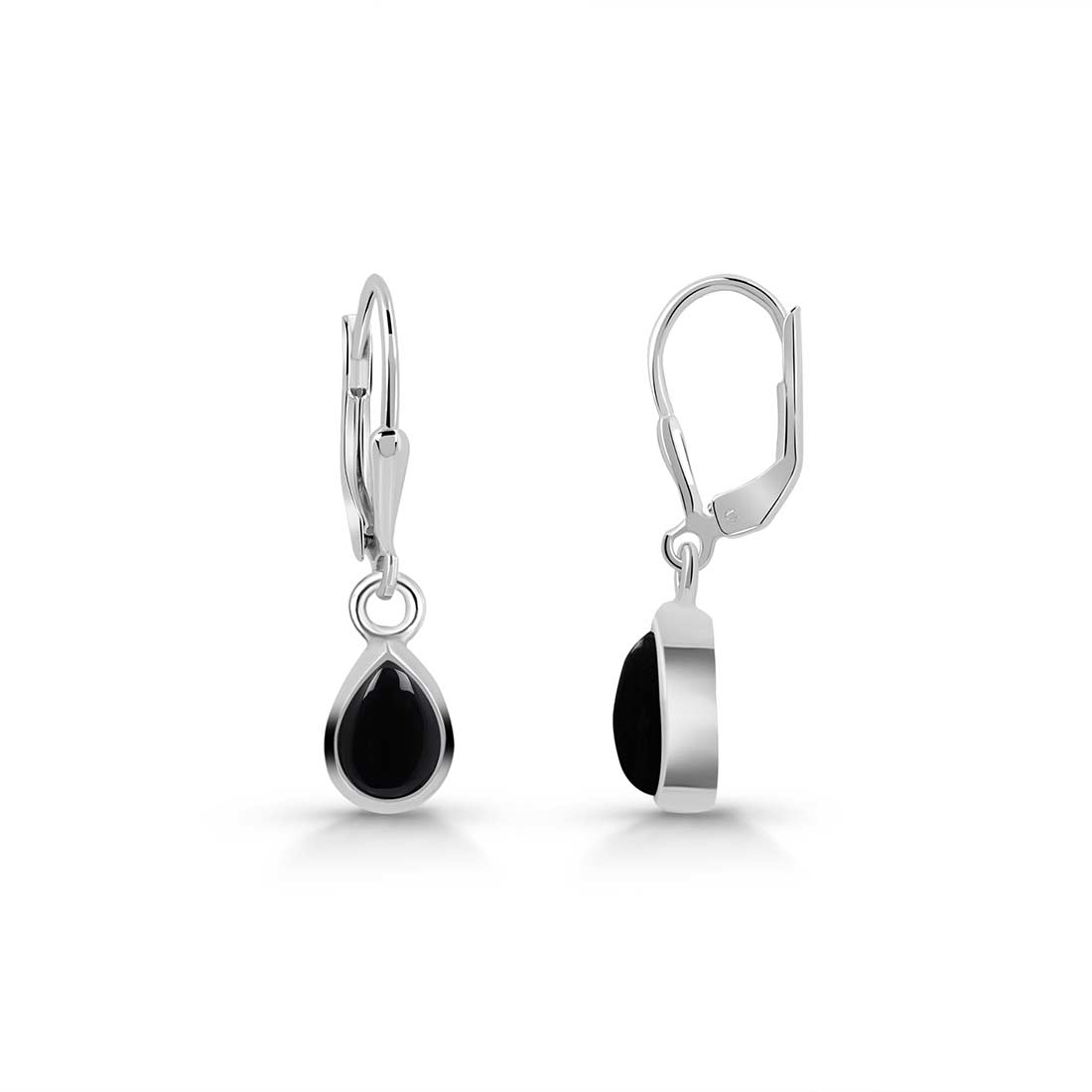 Black Onyx Leverback Earring-(BOX-SE-1109.)