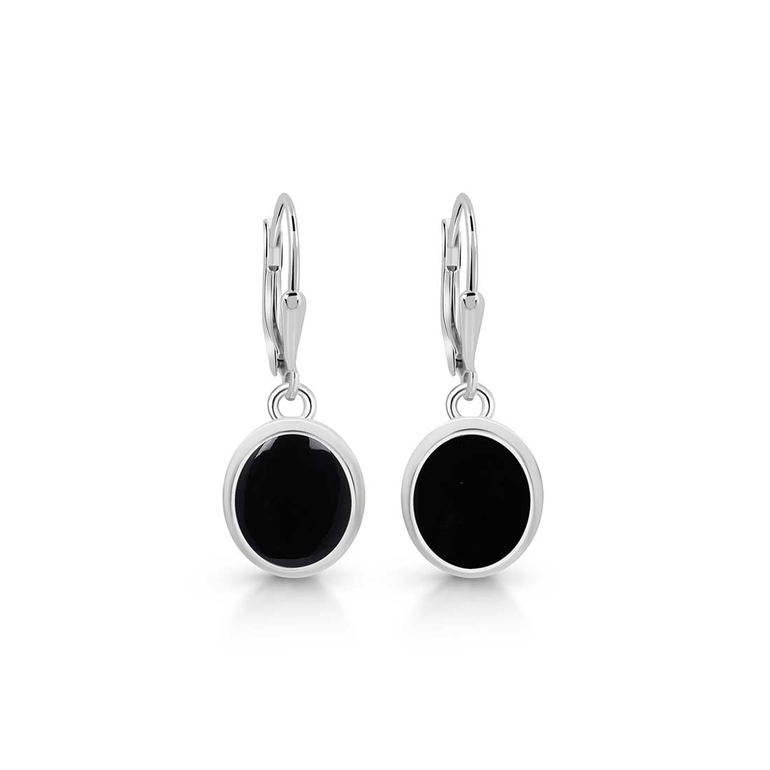 Black Onyx Leverback Earring-(BOX-SE-1116.)