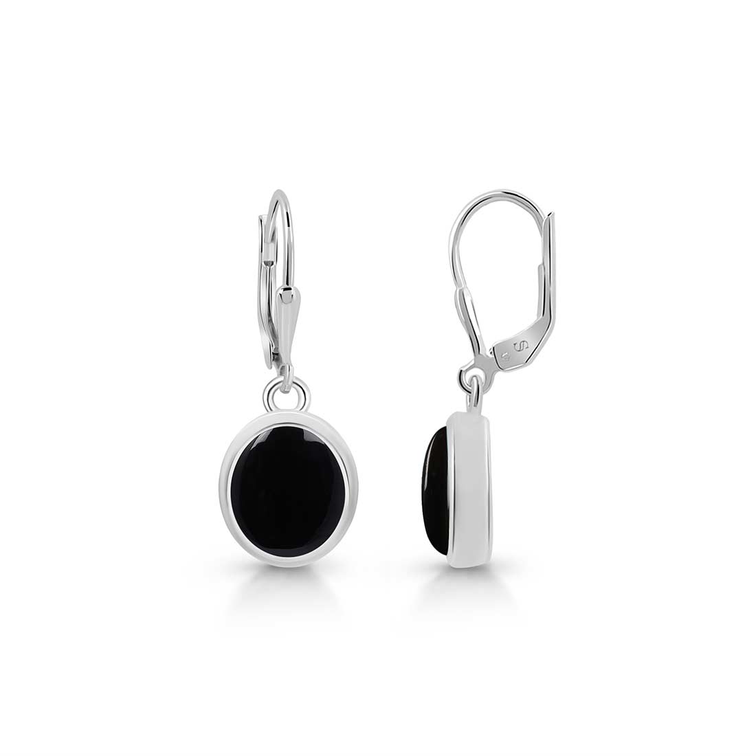 Black Onyx Leverback Earring-(BOX-SE-1116.)