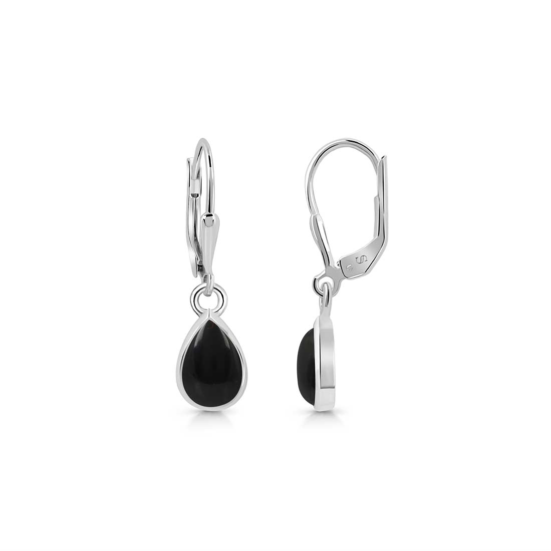 Black Onyx Leverback Earring-(BOX-SE-1117.)