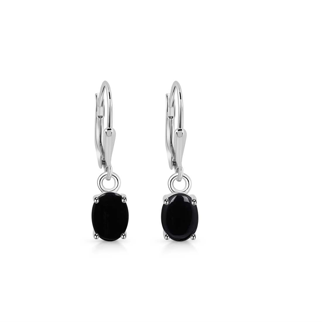 Black Onyx Leverback Earring-(BOX-SE-1128.)